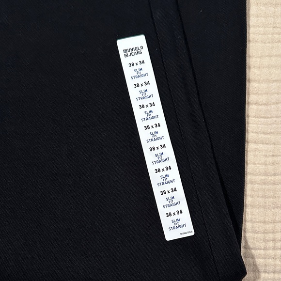 Men's Uniqlo Black Selvedge Jeans 38x34 Brand New - Picture 2 of 6